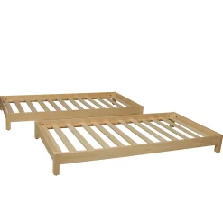 Lit empilable JONAS 80x200 (lot de deux lits)+ 2 sommiers / Naturel