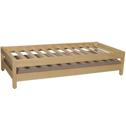 Lit empilable JONAS 80x200 (lot de deux lits)+ 2 sommiers / Naturel