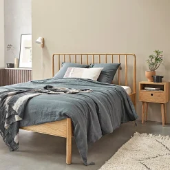 Lit en bois massif 160 cm avec sommier