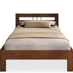 Lit en bois THEO 100 x 200 cm - Coloris châtaignier