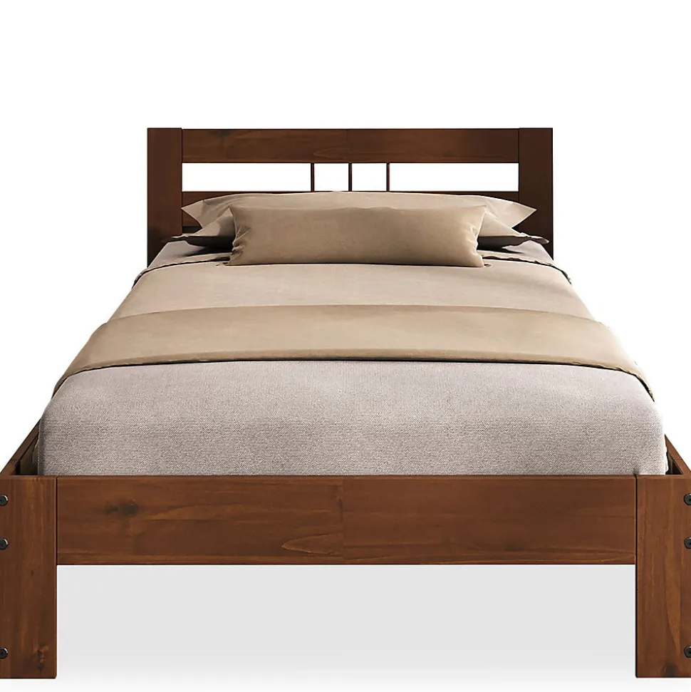 Lit en bois THEO 100 x 200 cm - Coloris châtaignier