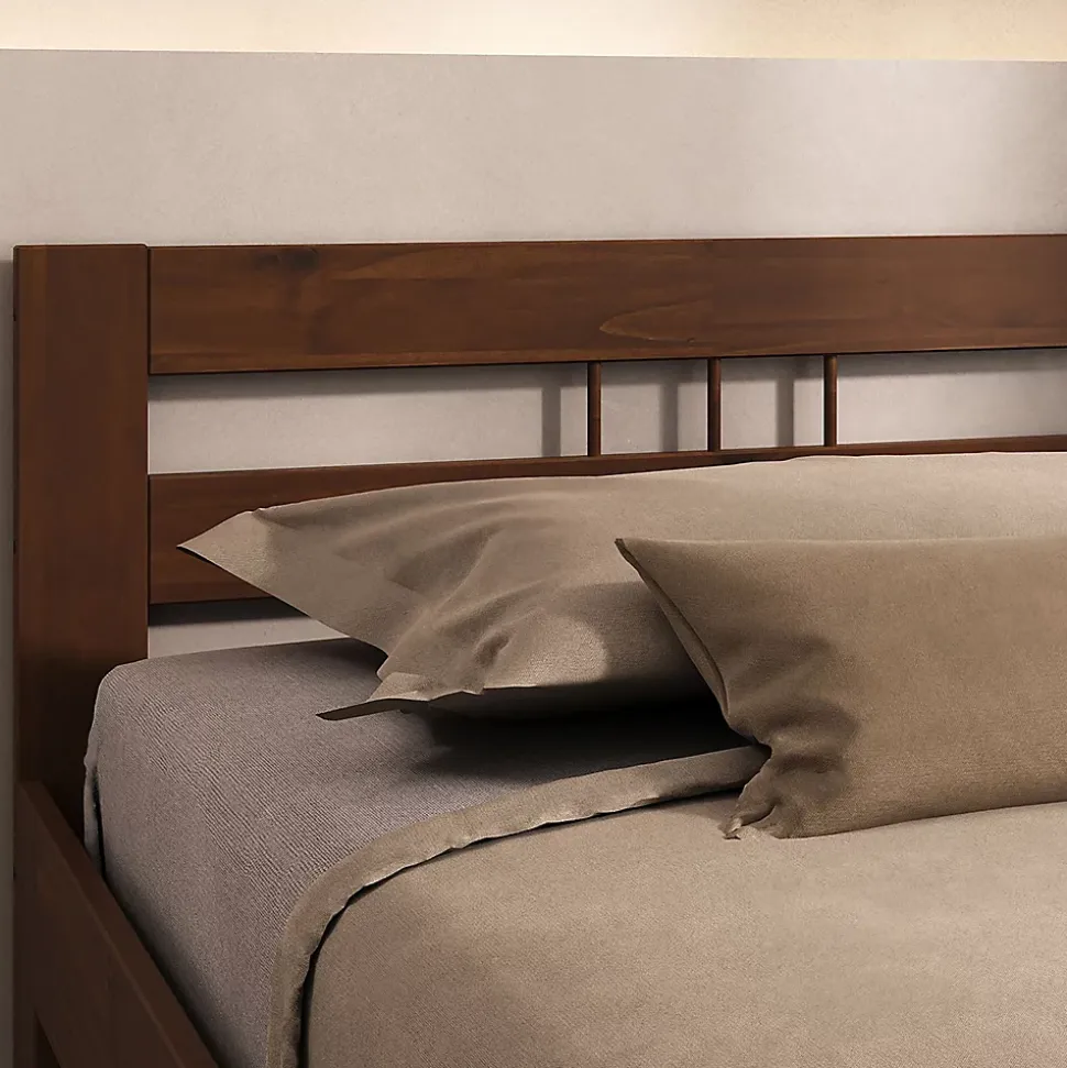 Lit en bois THEO 100 x 200 cm - Coloris châtaignier