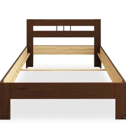 Lit en bois THEO 100 x 200 cm - Coloris châtaignier