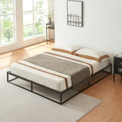 Lit en métal Trerunta acier 180 x 200 cm noir en.casa