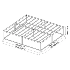 Lit en métal Trerunta acier 180 x 200 cm noir en.casa