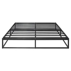 Lit en métal Trerunta acier 180 x 200 cm noir en.casa