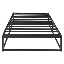 Lit en métal Trerunta acier 90 x 200 cm noir en.casa