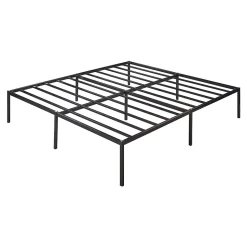 Lit en métal Vaardö acier 180 x 200 cm noir en.casa