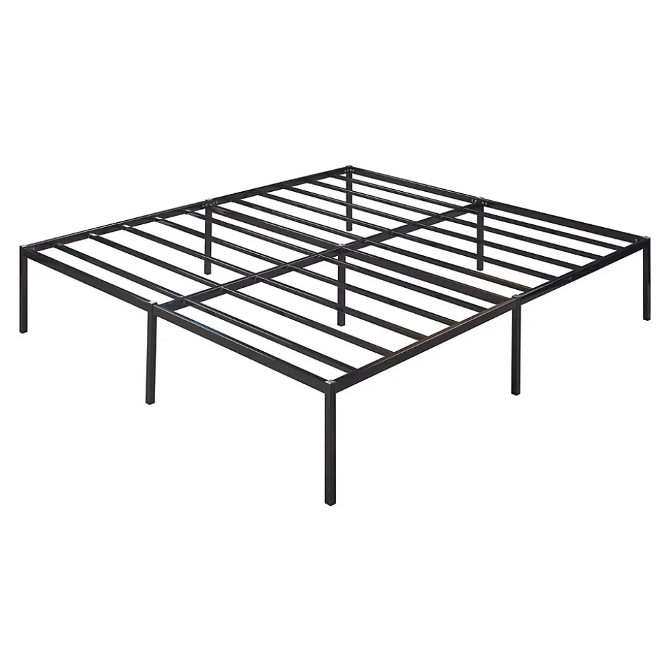 Lit en métal Vaardö acier 180 x 200 cm noir en.casa