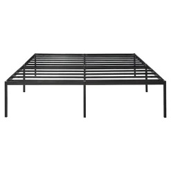 Lit en métal Vaardö acier 180 x 200 cm noir en.casa