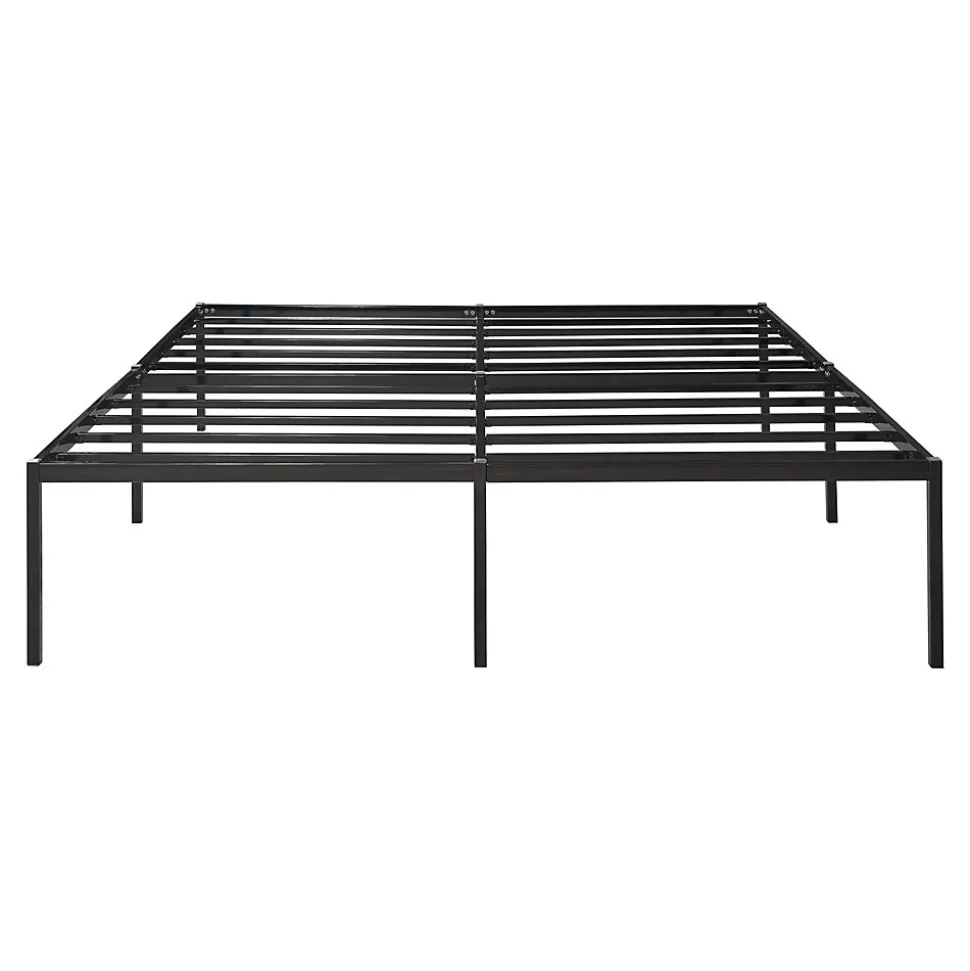 Lit en métal Vaardö acier 180 x 200 cm noir en.casa