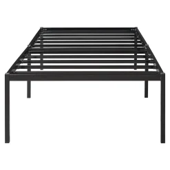 Lit en métal Vaardö acier 90 x 200 cm noir en.casa