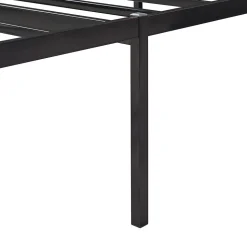 Lit en métal Vaardö acier 90 x 200 cm noir en.casa