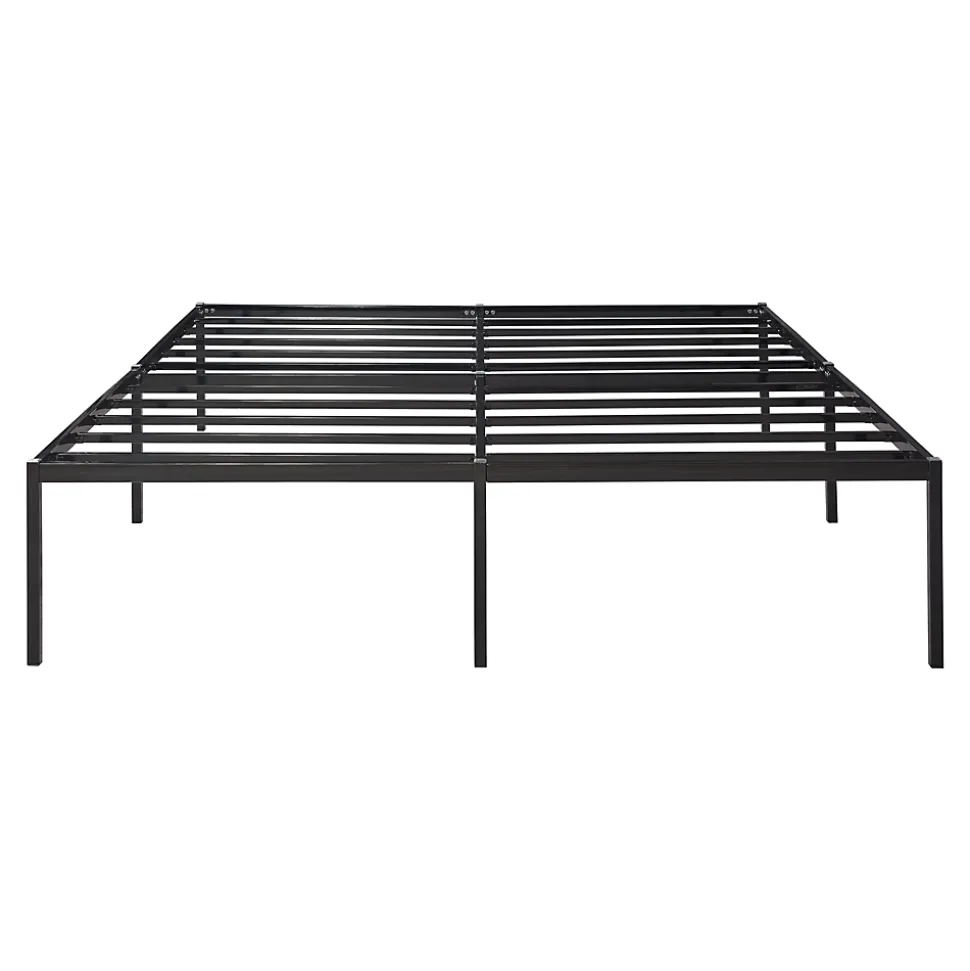 Lit en métal Vaardö acier 160 x 200 cm noir en.casa