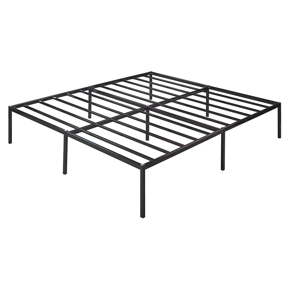 Lit en métal Vaardö acier 160 x 200 cm noir en.casa