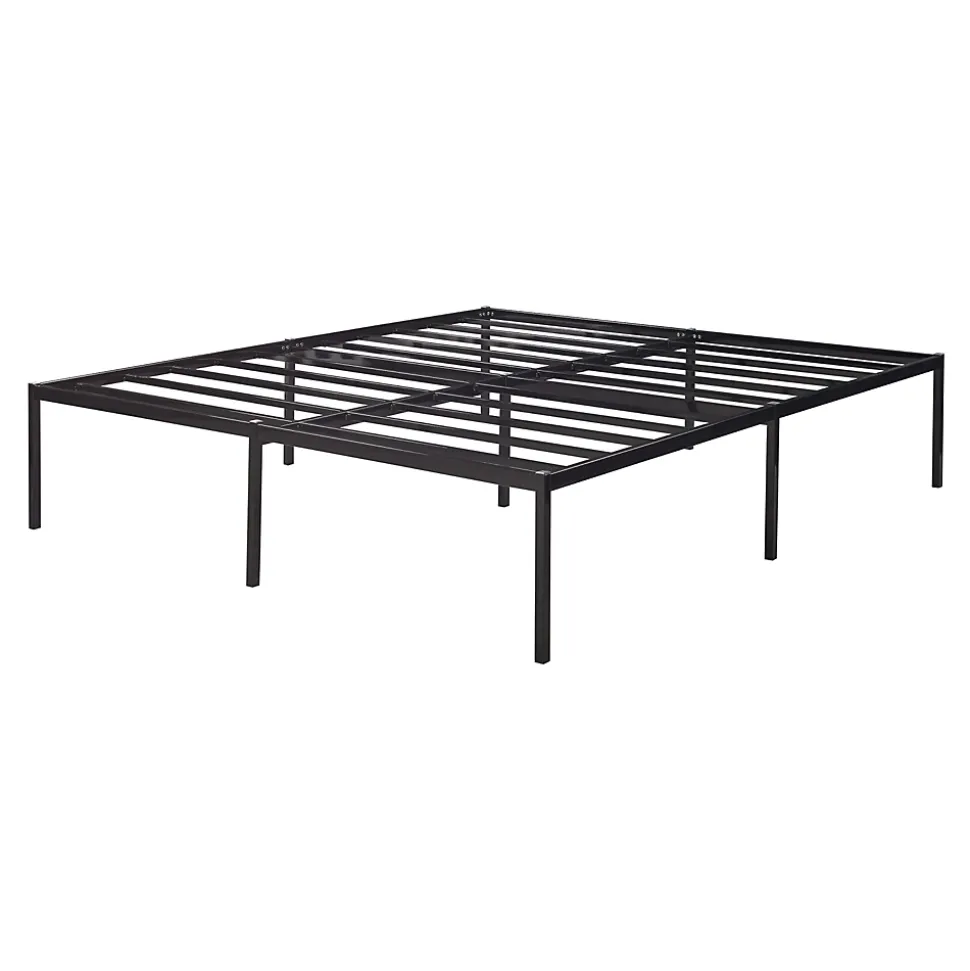 Lit en métal Vaardö acier 160 x 200 cm noir en.casa