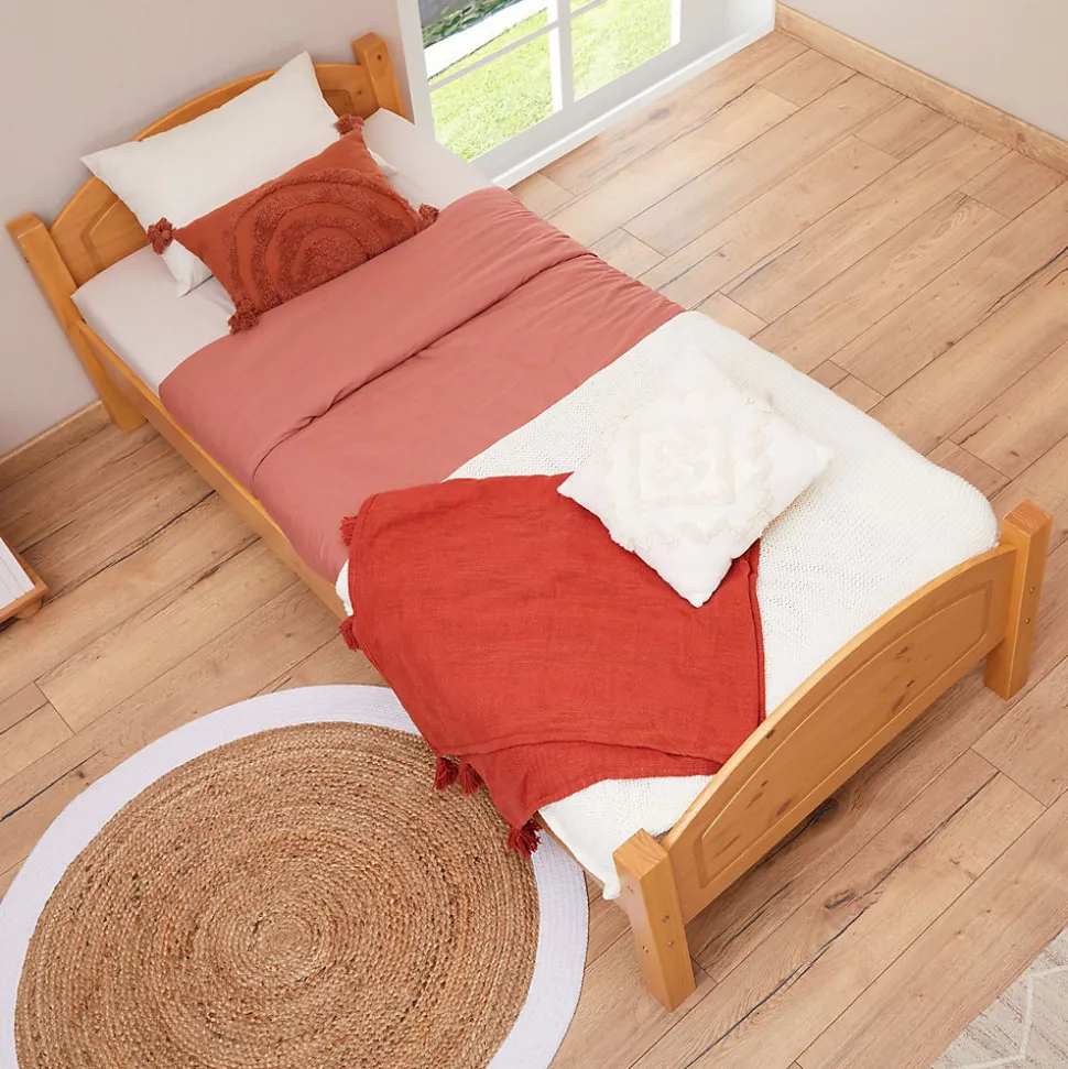 Lit en pin FLIMS, 90 x 200 cm, lasuré couleur hêtre