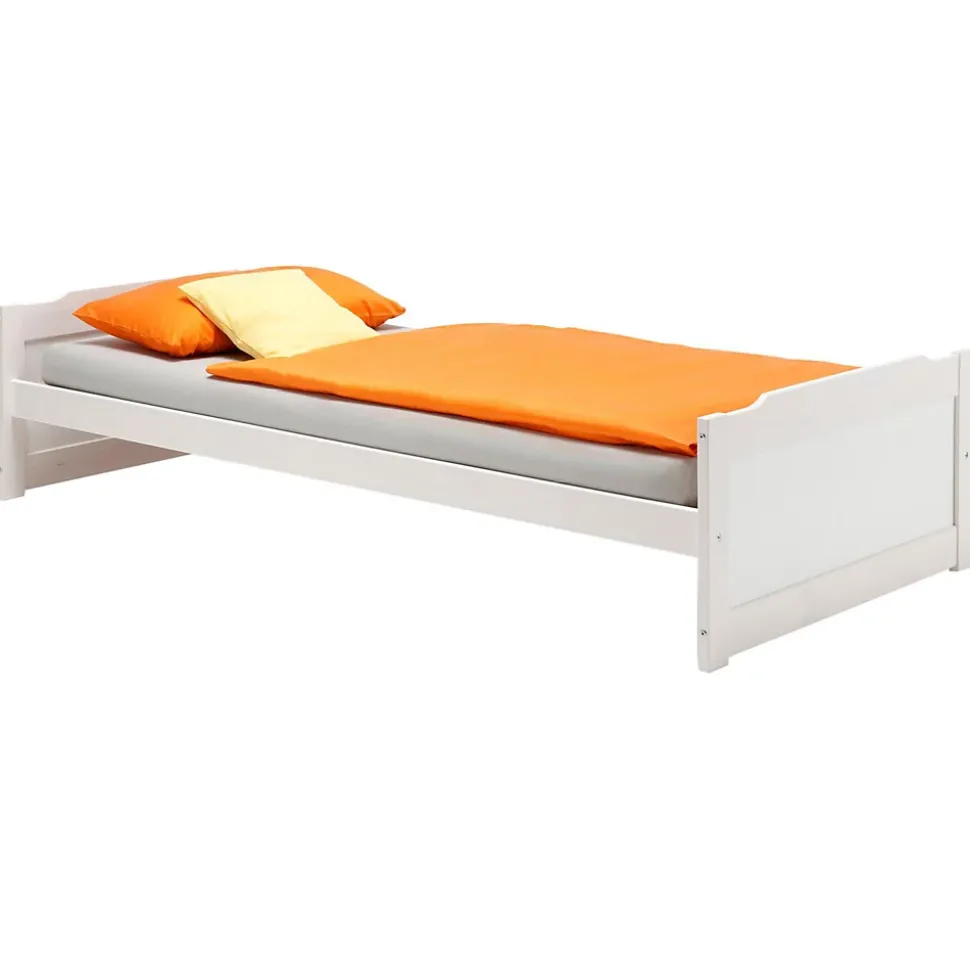 Lit en pin FRITZ, 90 x 200 cm, lasuré blanc