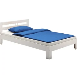 Lit en pin THEO, 90 x 200 cm, lasuré blanc