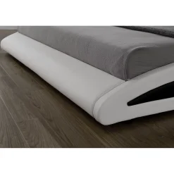 Lit en simili Blanc avec LED intégrées - 160x200cm - BRIXTON