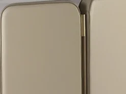 Lit en simili cuir couleur vison