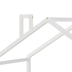 Lit enfant 90 x 200 cm - Lit Cabane avec Cheminée Antichute - Bois de Pin - Sans Matelas - Blanc