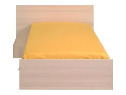 Lit enfant 90 x 190 cm avec 1 tiroir - Coloris : Naturel et blanc - IPLIA