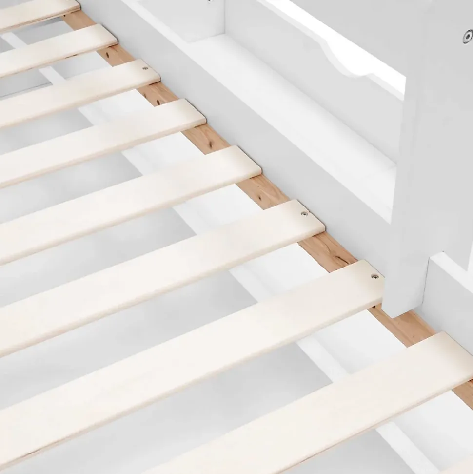 Lit enfant 80 x 160 cm LILIA 1 tiroir de rangement avec sommier et barrières