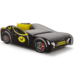 Lit enfant Batcar noir 140x70 avec matelas