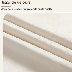 Lit enfant capitonné 90x200cm - Tête de lit capitonnée - Oreillers réglables - Pieds en bois massif - Velours - Beige