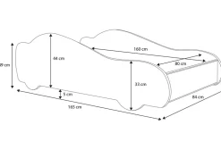 Lit enfant Car Taxi 160x80 avec matelas