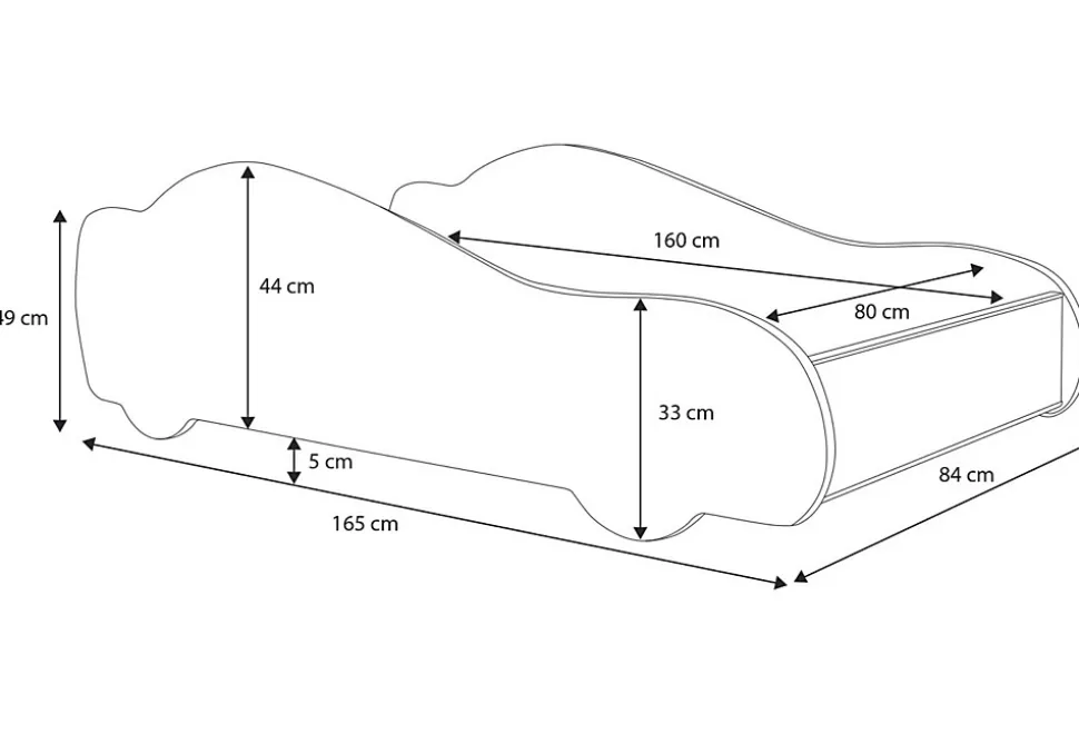 Lit enfant Car Taxi 160x80 avec matelas
