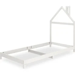 Lit enfant LIZ 90 x 190 cm en pin massif - Blanc