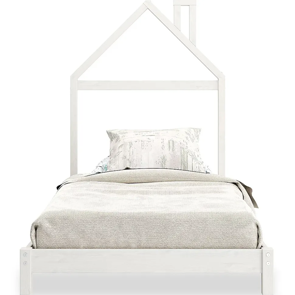 Lit enfant LIZ 90 x 190 cm en pin massif - Blanc