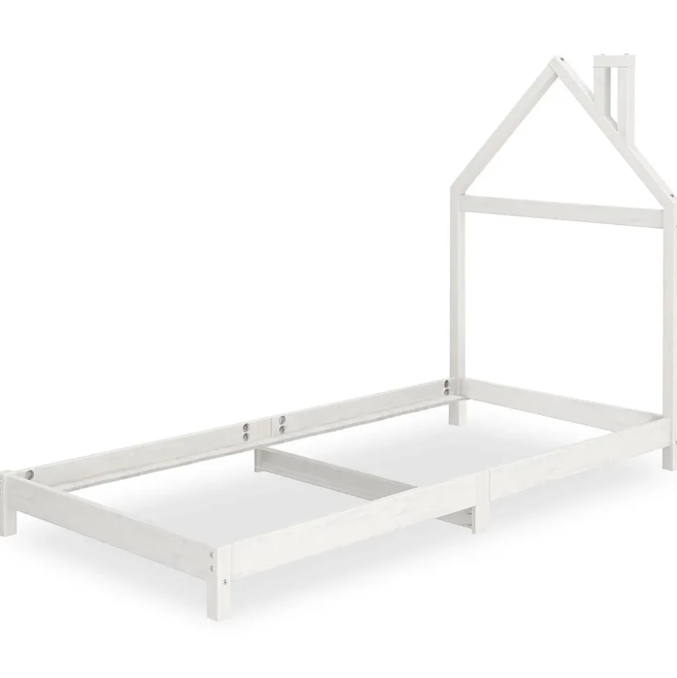 Lit enfant LIZ 90 x 200 cm en pin massif - Blanc