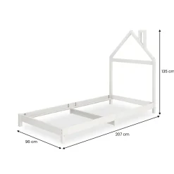 Lit enfant LIZ 90 x 200 cm en pin massif - Blanc