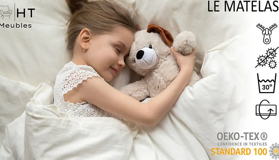 Lit enfant LOU avec tiroir balustrade et matelas inclus - Fée rose - 160 cm x 80 cm