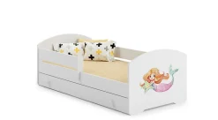 Lit enfant LUK avec tiroir et barreau 160x80 Little Mermaid