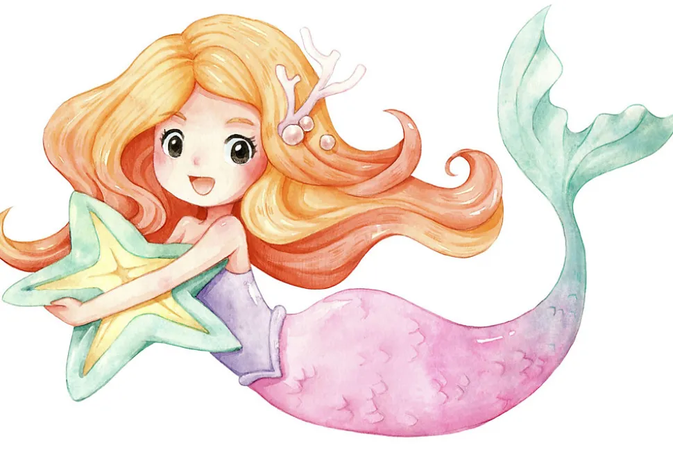 Lit enfant LUK avec tiroir et barreau 160x80 Little Mermaid
