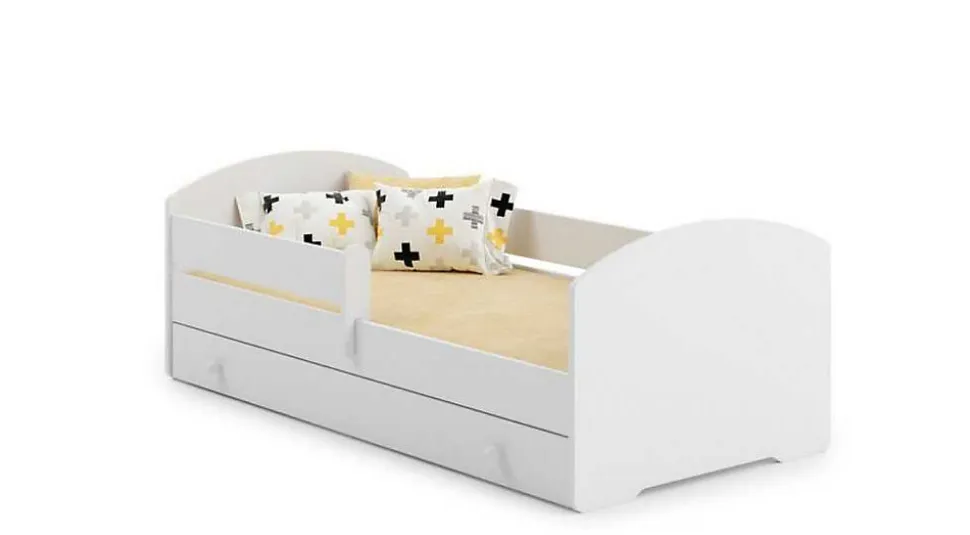 Lit enfant LUK avec tiroir et barreau 140x70