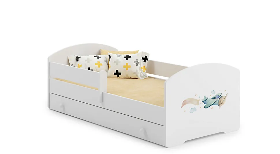 Lit enfant LUK avec tiroir et barreau 160x80 Airplane