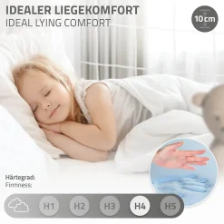 Lit enfant ML-Design 80x160cm avec matelas H10cm blanc en bois but de foot et sommier à lattes