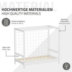 Lit enfant ML-Design 80x160cm avec matelas H10cm blanc en bois but de foot et sommier à lattes