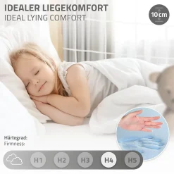 Lit enfant ML-Design 90x200cm avec matelas H10cm naturel en bois but de foot et sommier à lattes