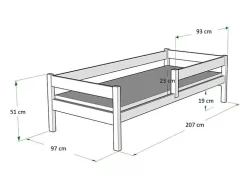 Lit enfant Primo 200x90 avec barreaux