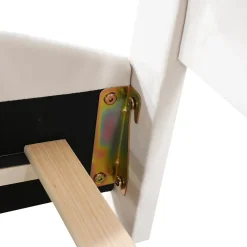 Lit Enfant Rembourré 90x200 Cm, Avec Tête De Lit En Forme D'ours En Velours Doux Pour La Peau, Blanc