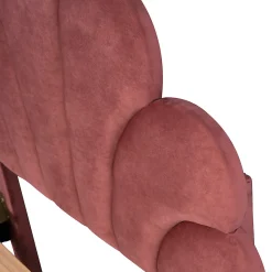 Lit Enfant Rembourré 90x200 Cm Avec Tête De Lit Fleurie Et Sommier à Lattes, Velours, Rouge