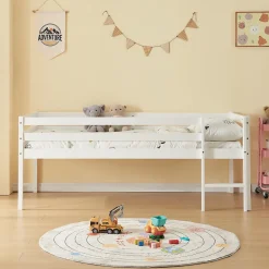 Lit enfant Siikalatva bois de pin 90 x 200 cm blanc en.casa