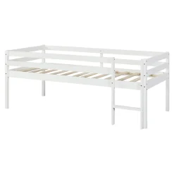 Lit enfant Siikalatva bois de pin 90 x 200 cm blanc en.casa