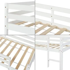 Lit enfant Siikalatva bois de pin 90 x 200 cm blanc en.casa